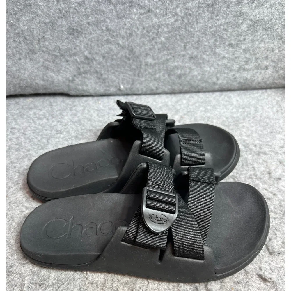 Chaco Chillos Slide Sandals Womens Black Adjustable Straps Comfort Size 7